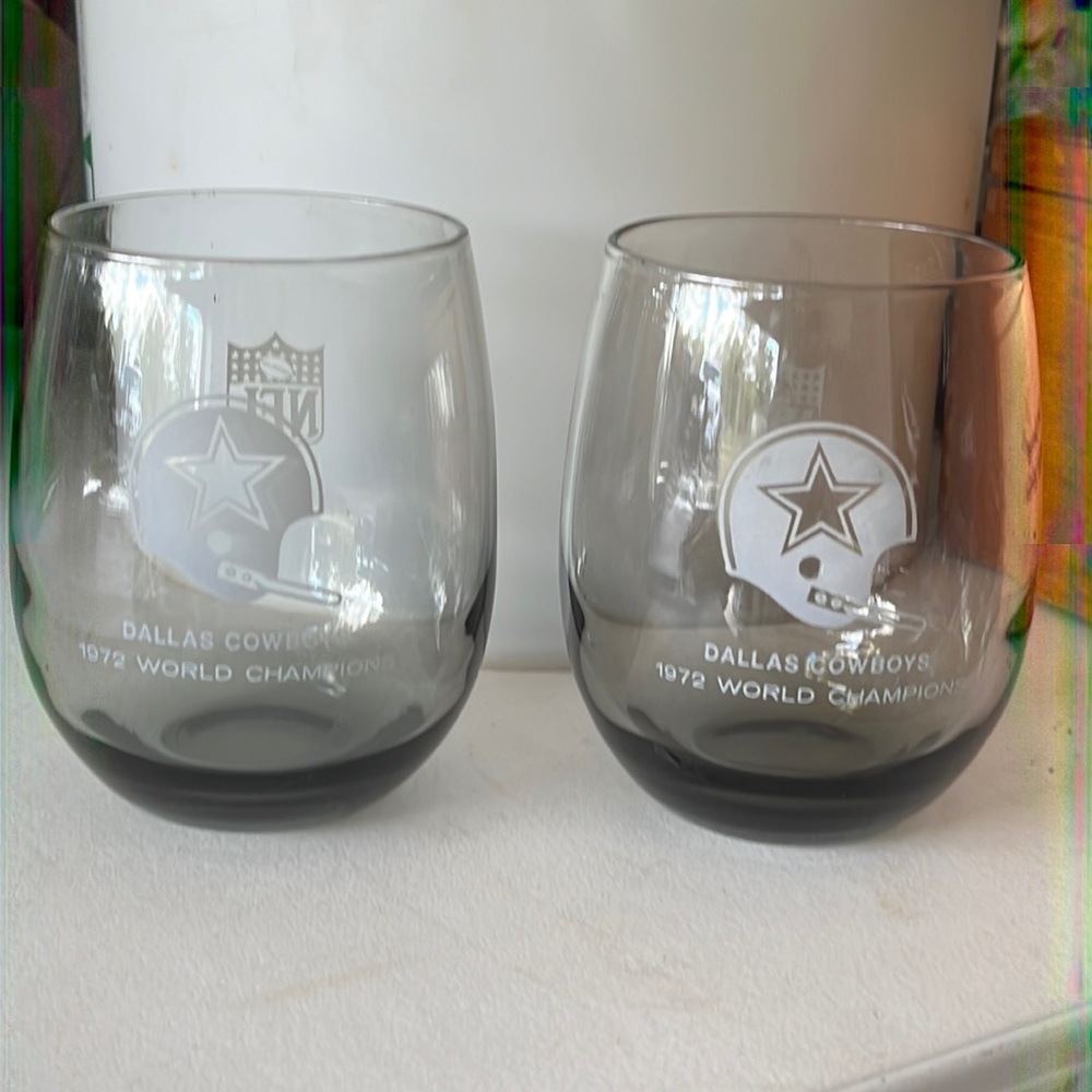 1972 Dallas Cowboys World Championship Glasses (set of 2)